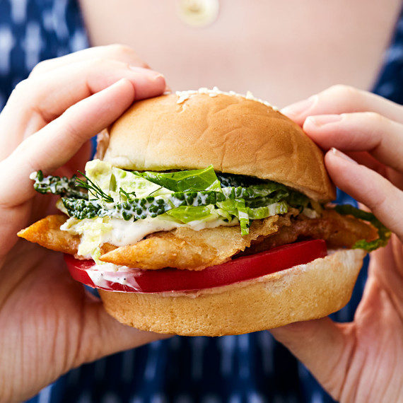 fried fish sandwich with dilled cabbage slaw fried fish sandwich with dilled cabbage slaw
