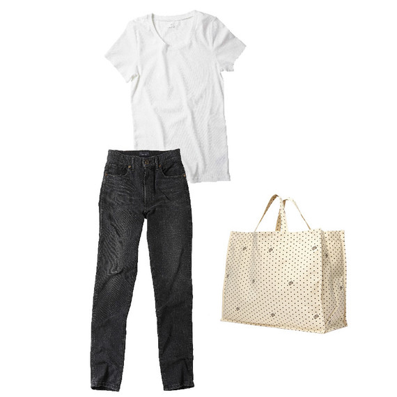 black jeans white tee tote black jeans white tee tote