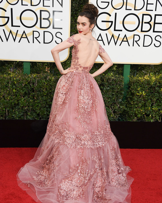 lily collins zuhair murad golden globes lily collins zuhair murad golden globes