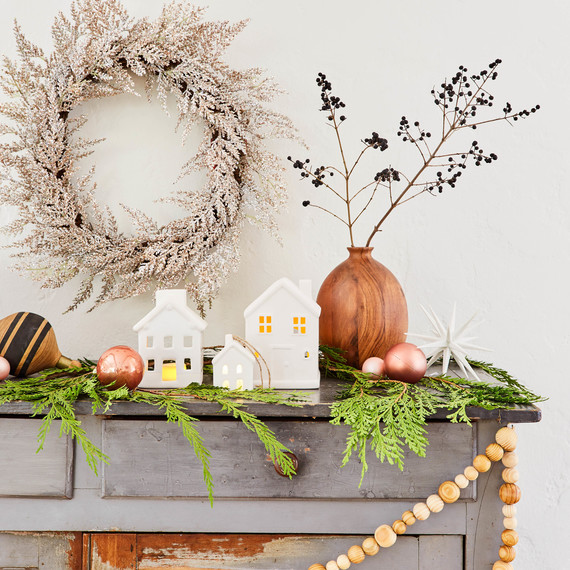 target holiday decor emily henderson wreath wood bead garland target holiday decor emily henderson wreath wood bead garland