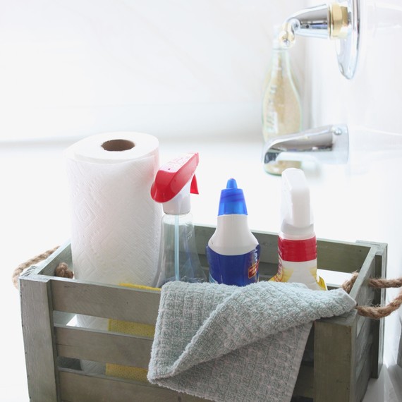 Individual bathroom cleaning supplies