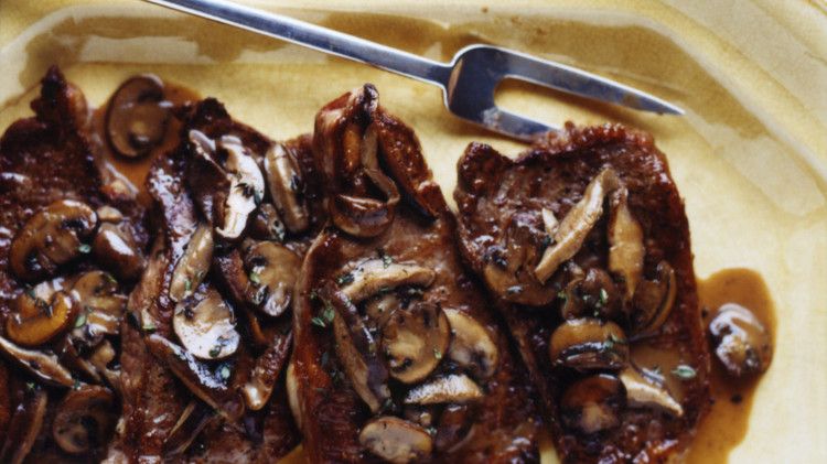 Pan-Seared Strip Steak with Mushrooms image