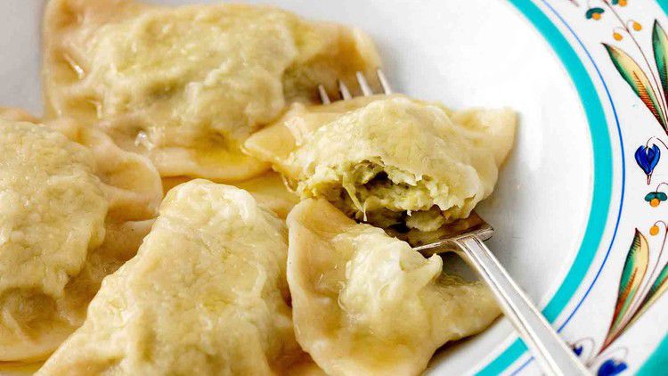 Pierogi with Cabbage Filling and Clarified Butter_image