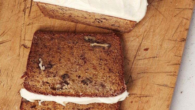banana bread with frosting
