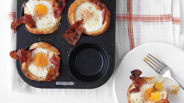 Bacon, Egg, and Toast Cups image