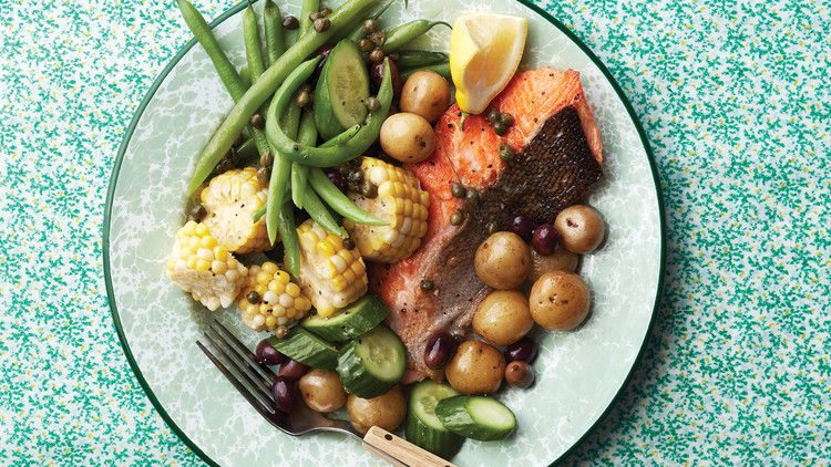 Salmon Nicoise with Caper Dressing image