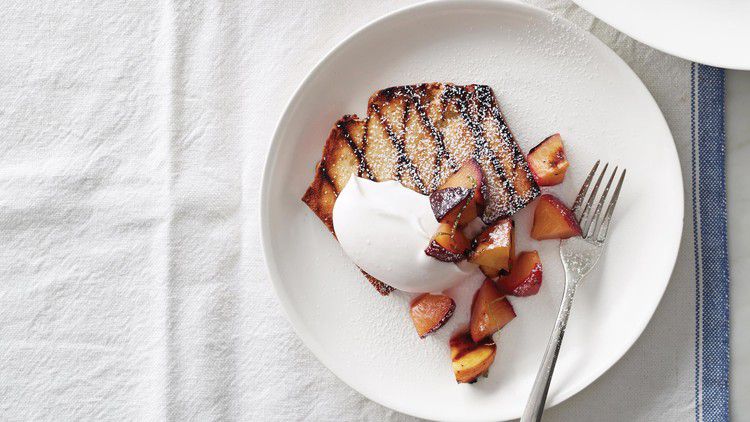 Grilled Pound Cake with Peaches and Plums_image