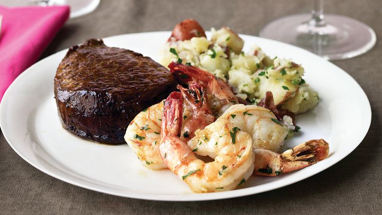 Steak and Shrimp with Parsley Potatoes image