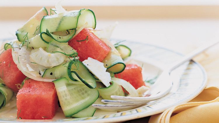 Shaved Cucumber, Fennel, and Watermelon Salad Recipe | Martha Stewart