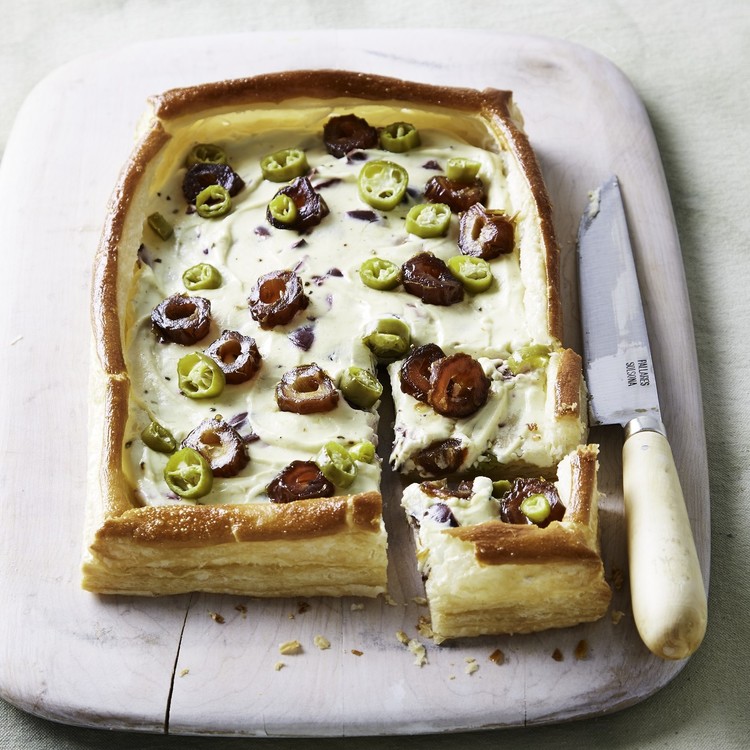 date olive goat cheese tart
