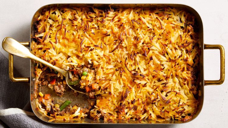 Cheddar, Beef, and Potato Casserole image