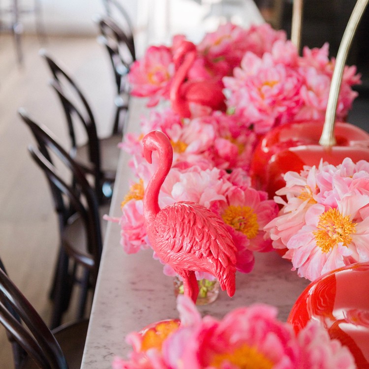 cherry-flamingo-decorations-counter