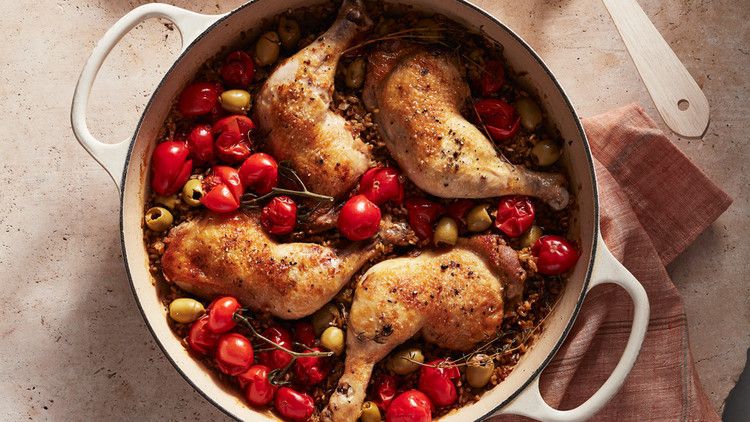 Braised Chicken with Tomatoes and Freekeh_image
