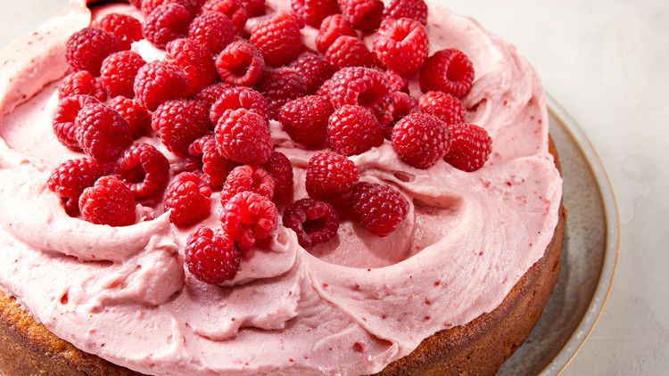 Lemon Snack Cake with Raspberry-Cream Cheese Frosting_image