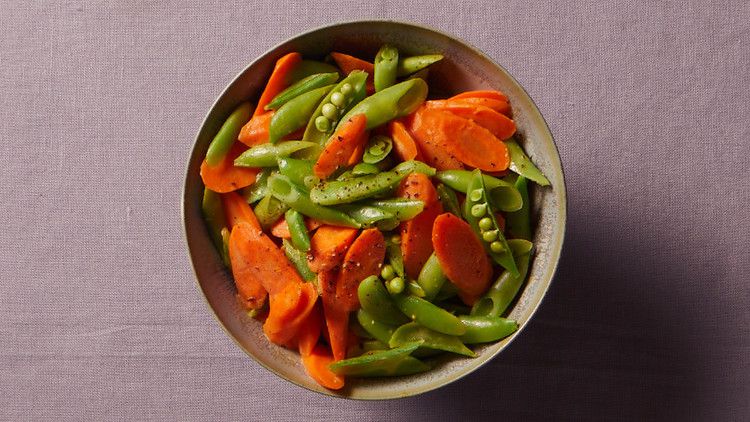 Quick Carrots and Snap Peas with Lemony Mustard Dressing_image