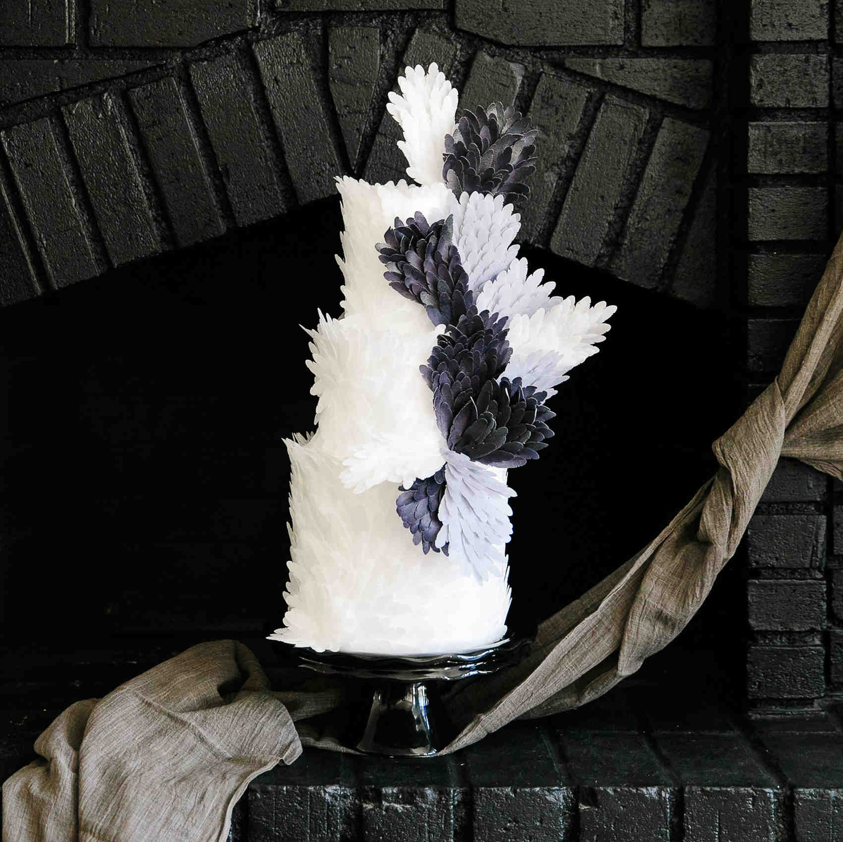 haunted movie house black brick fireplace with cake display